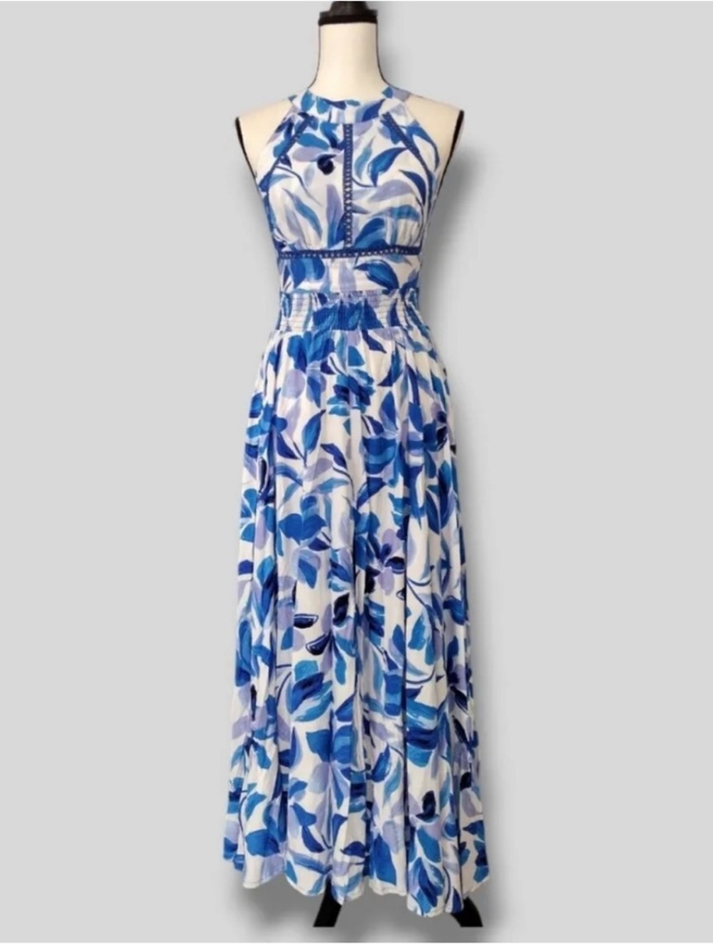 Abel The Label Anthropologie Flowy Back Tie Summer Dress Open Back size Med